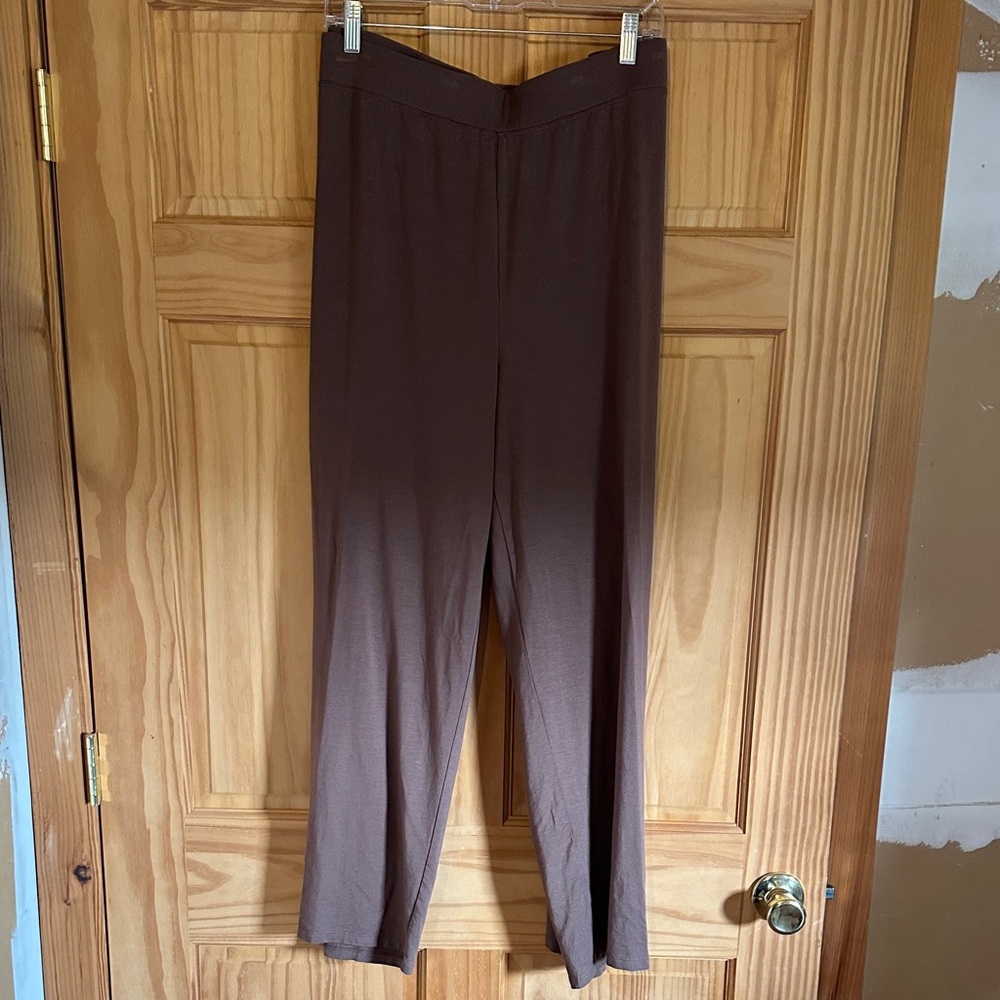 Eileen Fisher Brown Straight Leg Stretchy Pants